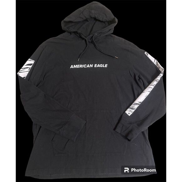 American Eagle Long Sleeve Hooded Shirt. - Picture 1 of 4